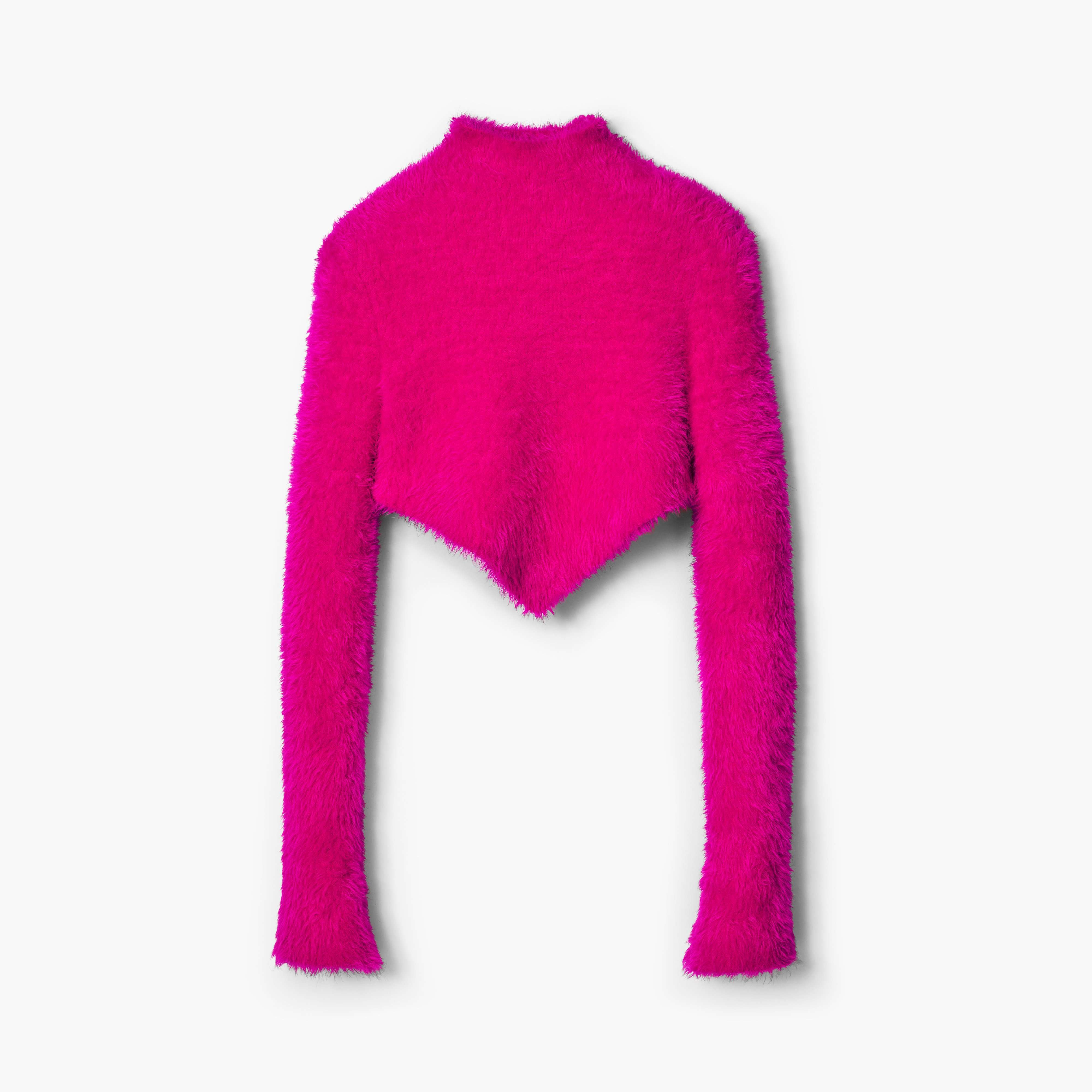 Hairy Grunge Pointed Sweater in Hot Pink